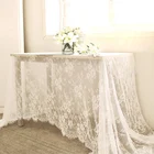 300*150 см белая кружевная ткань для покрытия стола Кружевная декоративная скатерть обеденная Ткань Текстиль Свадебная вечеринка домашний декор