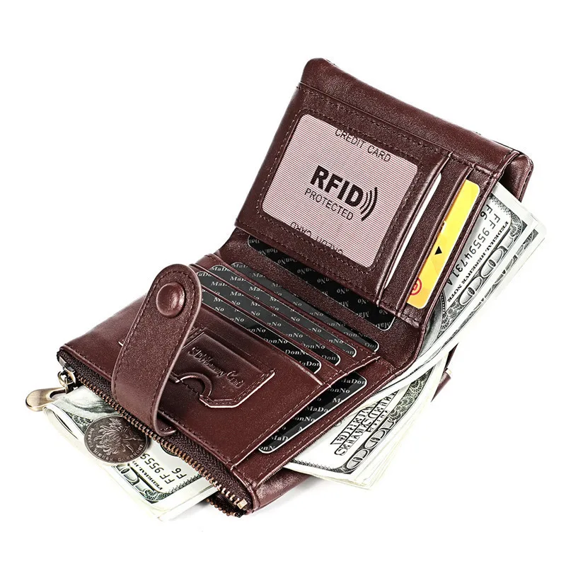 

High Quality Genuine Leather Wallet Men Coin Purse Male Cuzdan Walet Portomonee PORTFOLIO Perse Small Pocket Money Bag For Man