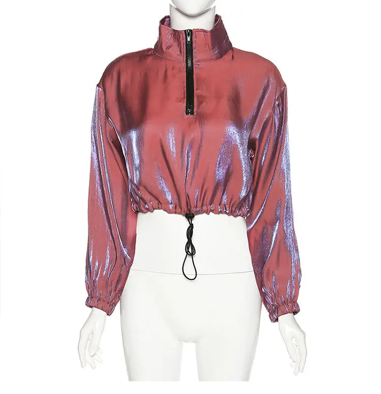 Горячая Распродажа женское короткое пальто на молнии с воротником стойкой и