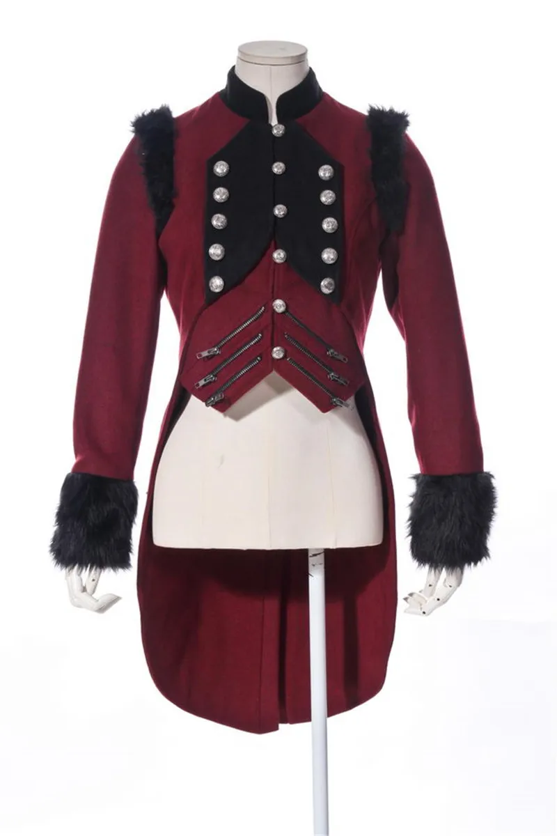 Для женщин зимнее пальто стимпанк готический теплые ласточкин хвост фрак 21190 RQ