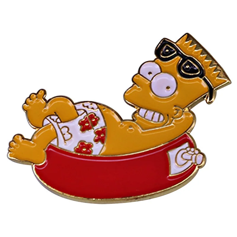 

Funny Anime Sunbathing Enamel Pins Cute Simpsons Brooches Fashion Metal Pin Badge Backpack Accessories Jewelry 2021