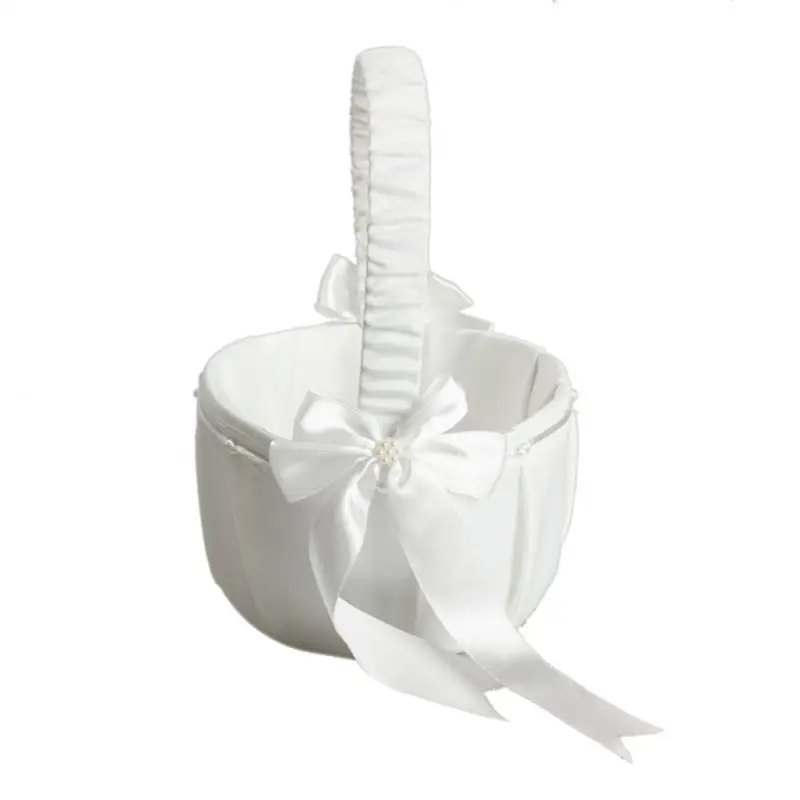 Лук Свадебная церемония вечеринка любовь чехол Атлас Цветок Девушка Корзина для