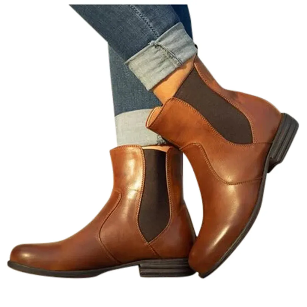 Женские ботинки Сезон весна-осень водонепроницаемые ботильоны Ботинки на низком