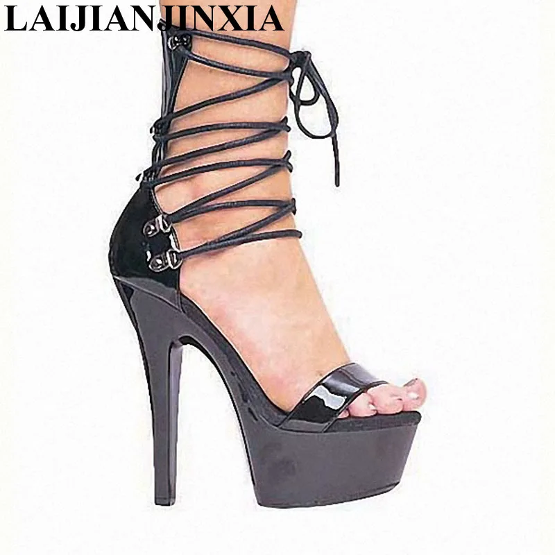 New Sexy Gladiator Style PU Leather 17cm High Heel Shoes Platform Sandals, Dress Shoes, Party / Wedding Dance Shoes