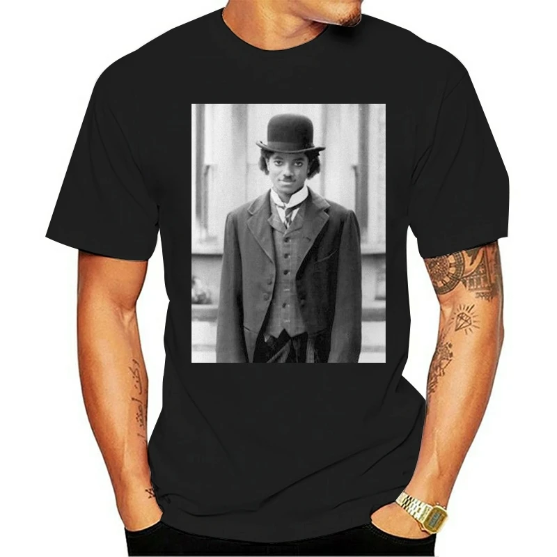 

Редкая забавная черная футболка Майкла Джексона Чаплина, модная летняя футболка с короткими рукавами