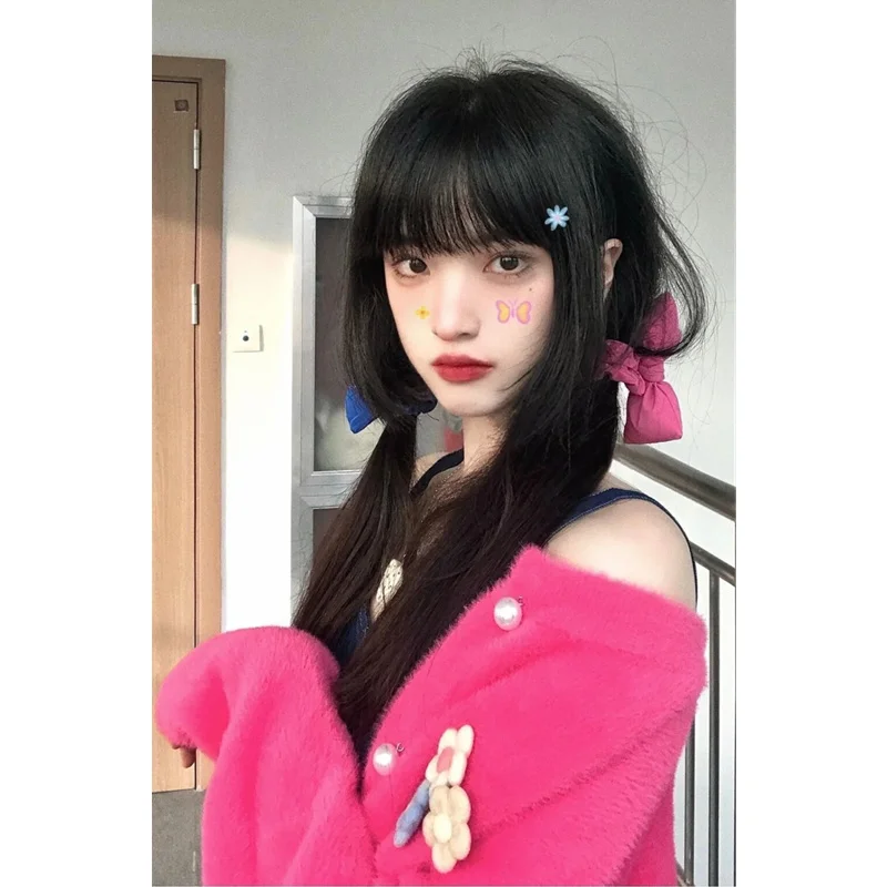 Женский однотонный Кардиган с длинным рукавом однобортный свитер в американском