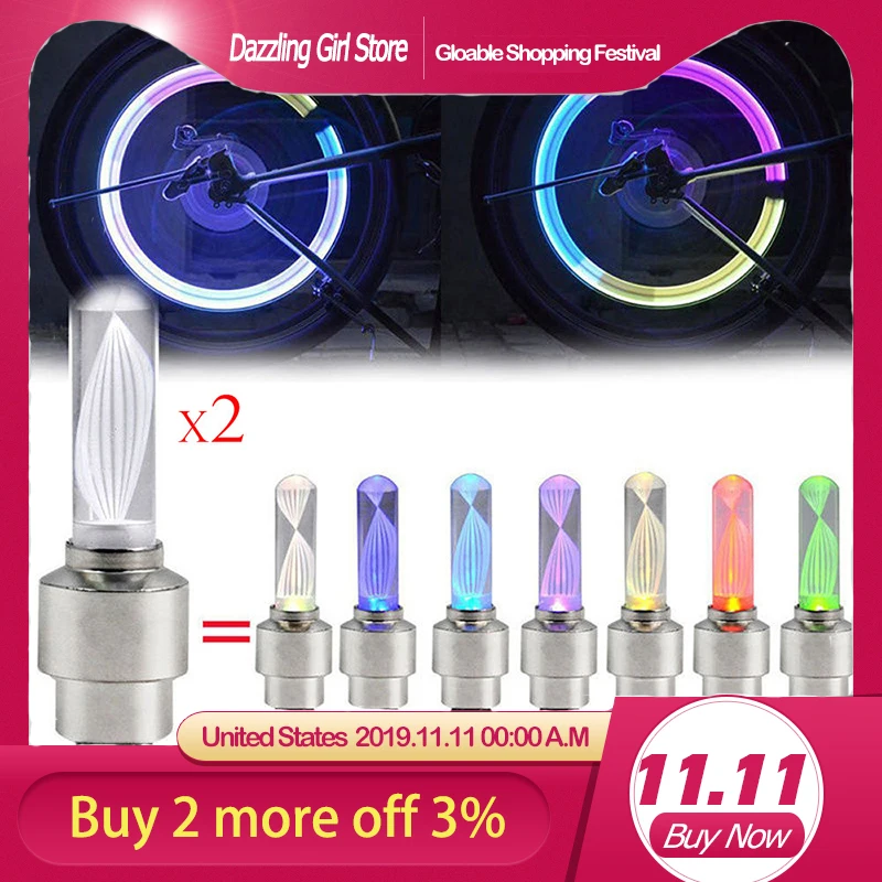 Скидка! 2 шт. велосипед Автомобиль Мотоцикл колесо шина колпачок клапана вспышка