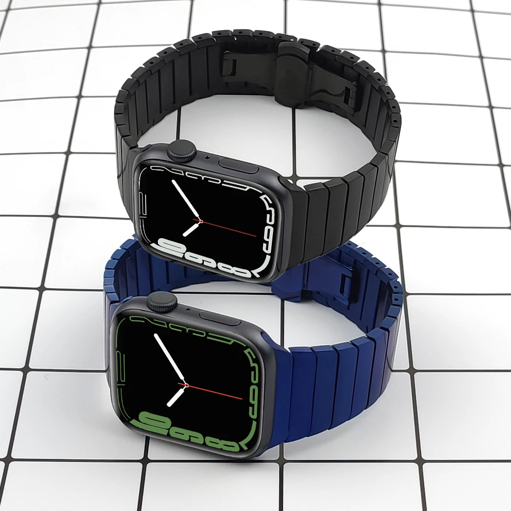 

Ремешок из нержавеющей стали для apple watch 7 band 45 мм 41 мм 6 5 4 44 мм 40 мм, Роскошный Регулируемый Браслет для iwatch 3 42 мм 38 мм