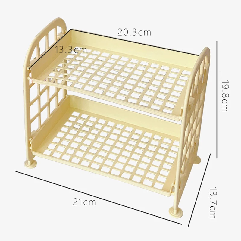 Полка пластиковая Двухуровневая полка органайзер для косметики аксессуаров