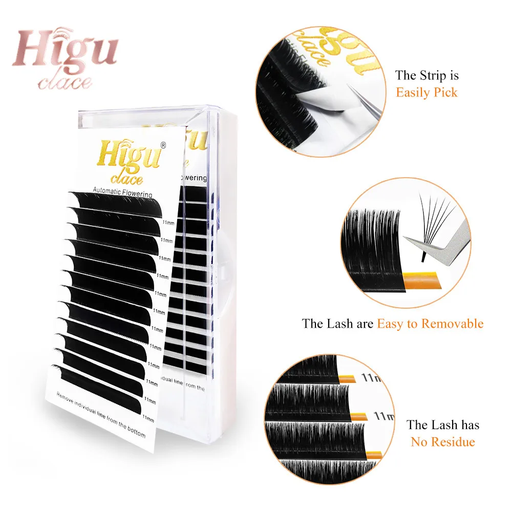 Ресницы для наращивания Higuclace Easy Fanning объемные автоматические цветущие