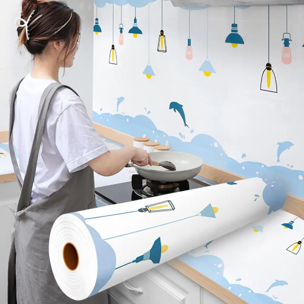 

Kitchen Oil-Proof Sticker Waterproof Self-Adhesive Wallpaper for Bathroom Kitchen Decoration