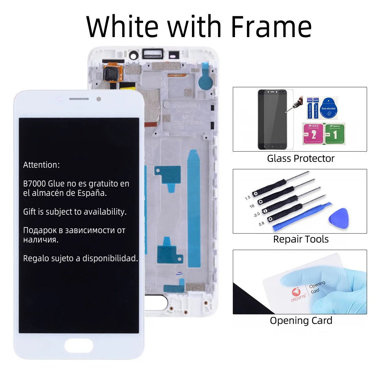 Дисплей для MEIZU M5 NOTE M621H M621M M621Q LCD в сборе с тачскрином на рамке 5.5.'' черный белый - Цвет: White with Frame