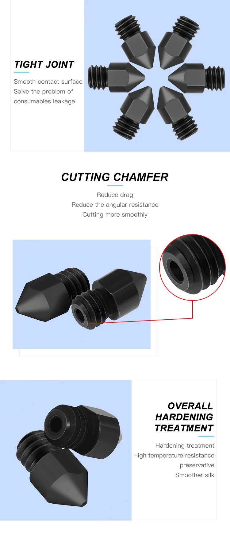 3D-принтеры запчасти принтера Reprap MK8 закаленная сталь насадка 1,75 мм 0,4/0,6/0,8 мм для Эндер 3 CR10 Эндер 3 PRO 3D-принтеры