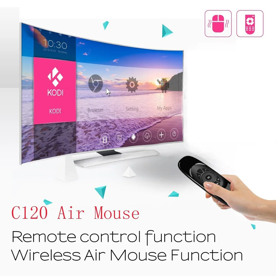 Беспроводная клавиатура C120 с подсветкой 2 4G Air Mouse перезаряжаемая дистанционным