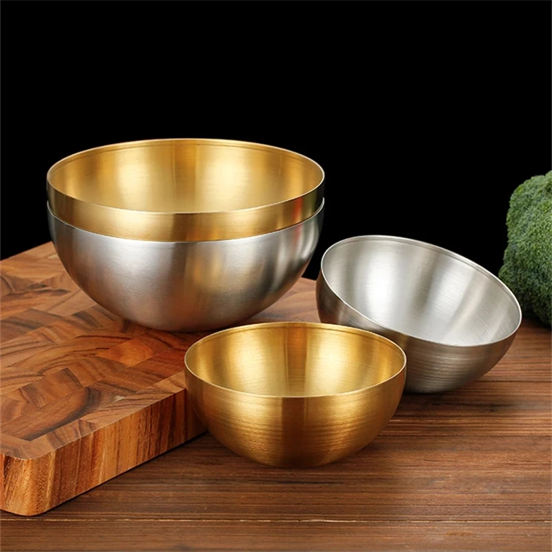 

304 Stainless Steel Korean Salad Bowl Multi-purpose Cooking Bowls Single-layer Cold Noodle Bowl Mixed Rice Bowl Barbecue