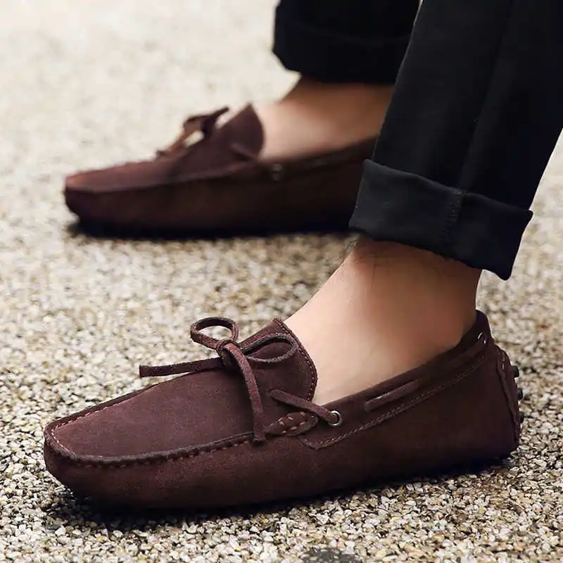 

Men's Loafers Casual Suede Leather Shoes Fashion Youth Shoes for the street Comfort Slip-On Driving Shoes Moccasins Men Loafers