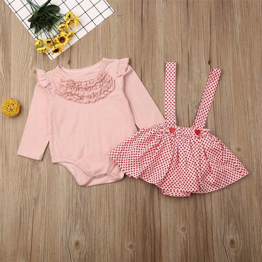 Комплект одежды для новорожденных девочек от 0 до 18 месяцев топ с оборками