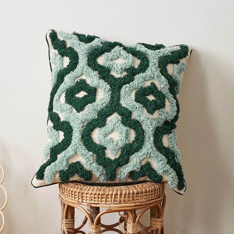 Наволочка 45x45 см наволочка синего цвета с геометрическим рисунком в стиле бохо