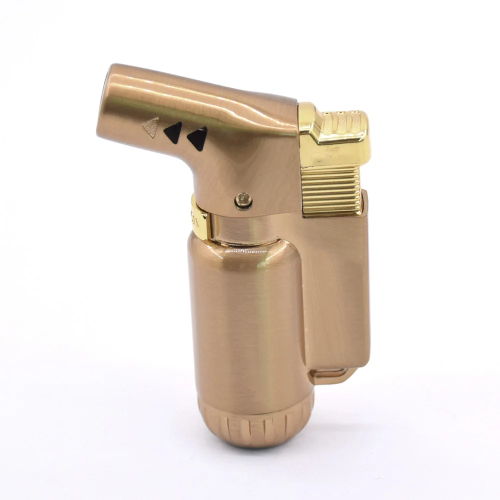 Мини газовая зажигалка металлическая ветрозащитная Сварочная турбо фонарь