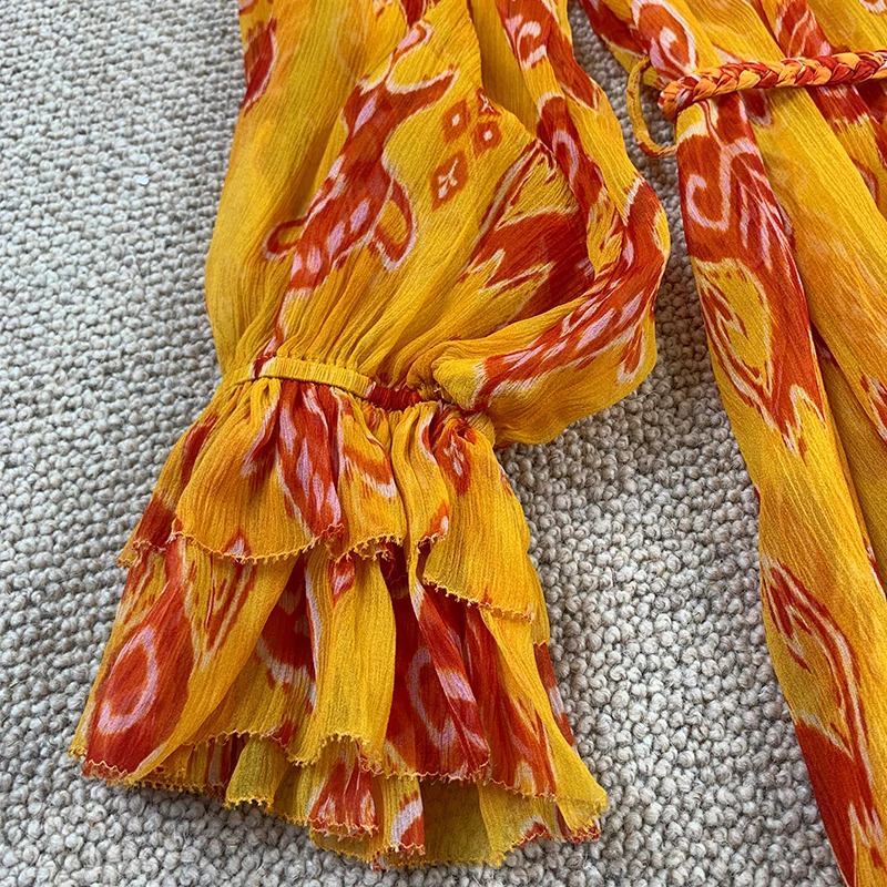 Платье в стиле ретро для праздников платье из плотного шелка с принтом и