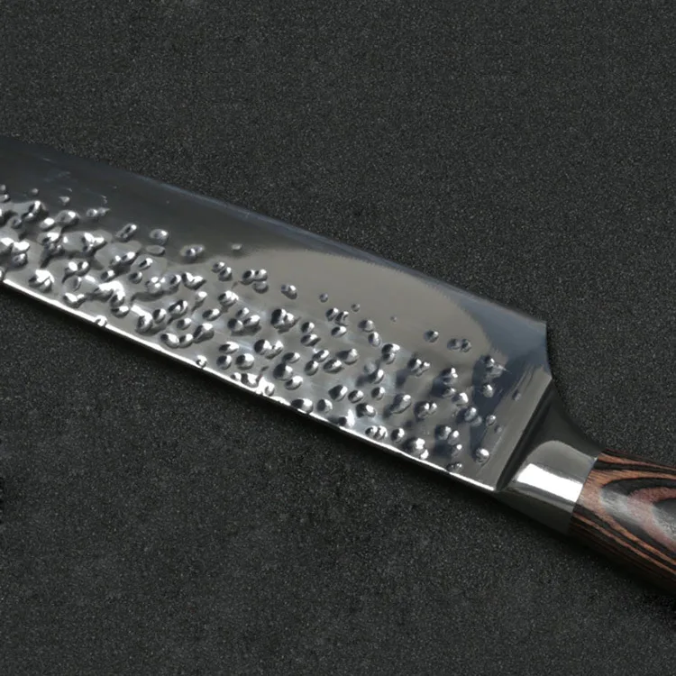 8-дюймовый зеркальный легкий молоток узор нож шеф-повара кухонный Западная суши