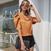 o neck printed solid color slim t shirt women fashion plus size short sleeved blouse womens tops and blouses spring summer new