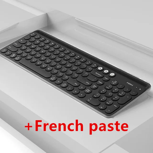 Black--French Paste Оригинальная Двухрежимная клавиатура Xiaomi Miiiw с Bluetooth MWBK01, 104 клавиш, 2,4 ГГц, многофункциональная беспроводная клавиатура+ паста - Цвет: Black--French Paste
