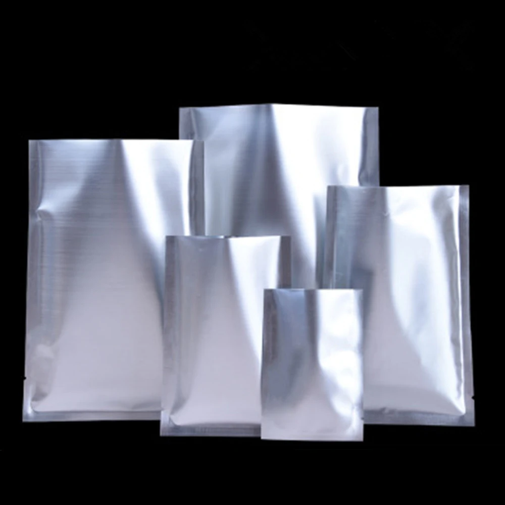 

1000Pcs Flat Top Matte Silver Aluminum Foil Food Vacuum Storage Bag Recyclable Waterproof Heat Sealing Beans Nuts Package Bag