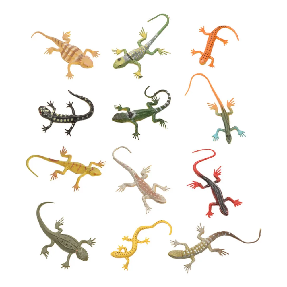 

12pcs Simulation Gecko Toys Simulation Reptiles Toys Lizard Models