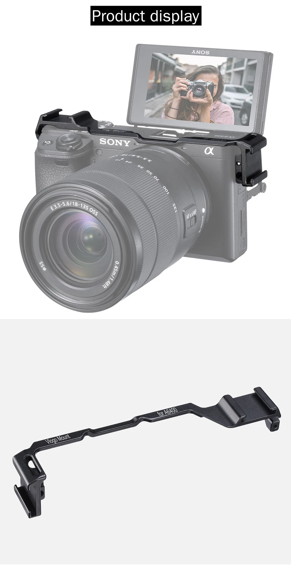 UURig двойной Холодный башмак пластина для sony A6400 кронштейн двойной накладной внешний микрофон светодиодный свет для студийной видеосъемки аксессуары