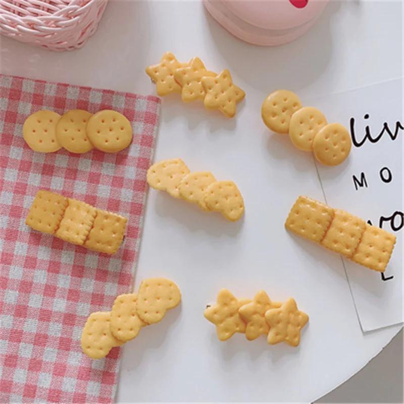 

Милые заколки для волос в форме печенья для девочек, Шпилька для волос, лента для волос, головной убор, Мультяшные повязки для волос, аксессу...