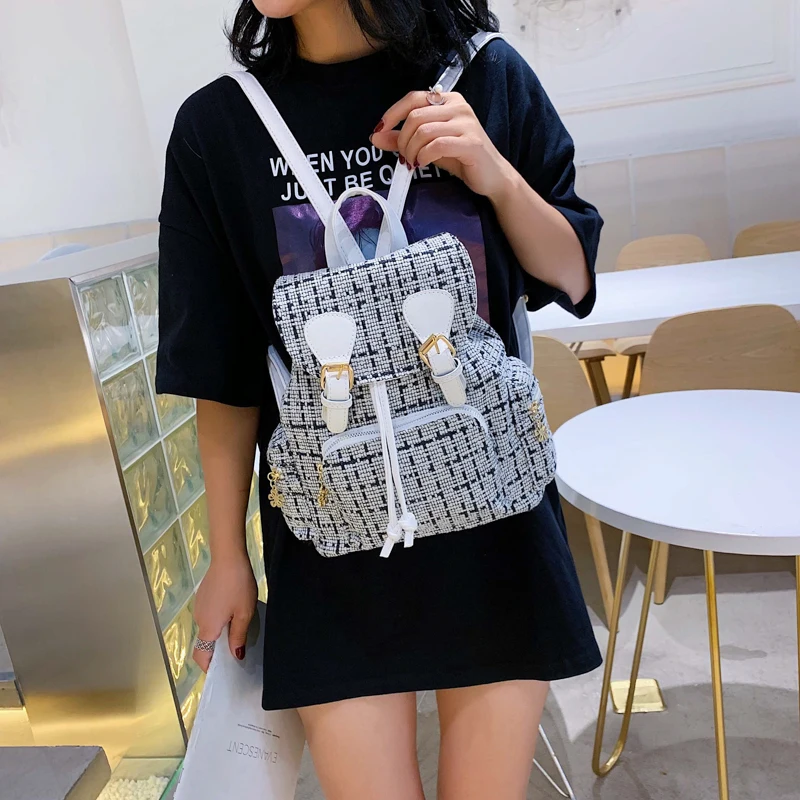 Новая модная женская сумка из хлопка и льна женский рюкзак высокое качество