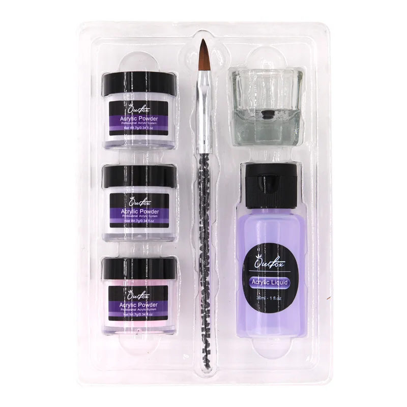 6 шт./компл. акриловый порошок жидкий шлейф набор для наращивания ногтей