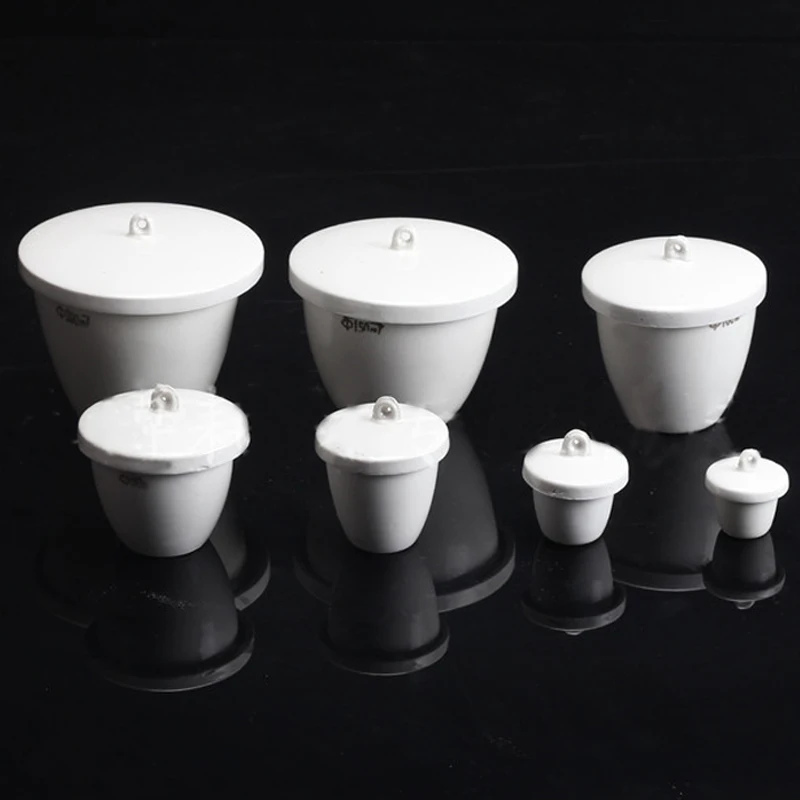 10 pieces/pack Aluminium Oxide Ceramic Crucible with Cap Laboratory Equipment Porcelain Crucible