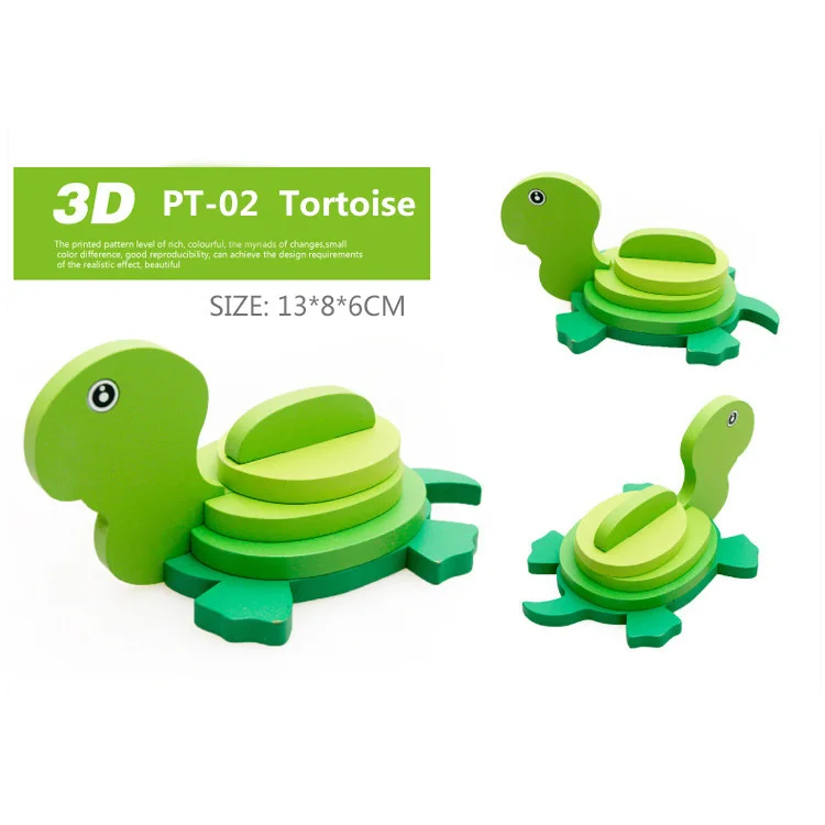 PT-02 Новые красочные деревянные 3D Животные головоломки модель ребенка раннего возраста Развивающие игрушки для детей деревянные головоломки игры - Цвет: PT-02