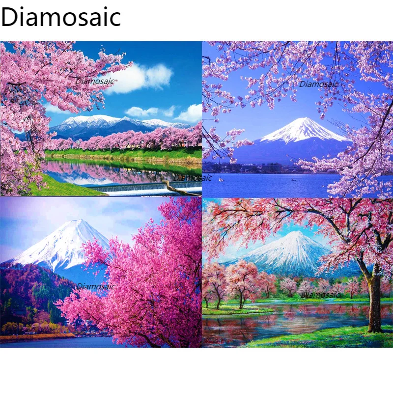 

Diamosaic Diamond Painting Set Round Square Drill Embroidery Picture Mosaic Accessories Cherry Blossoms Paiting Cross Stitch Kit