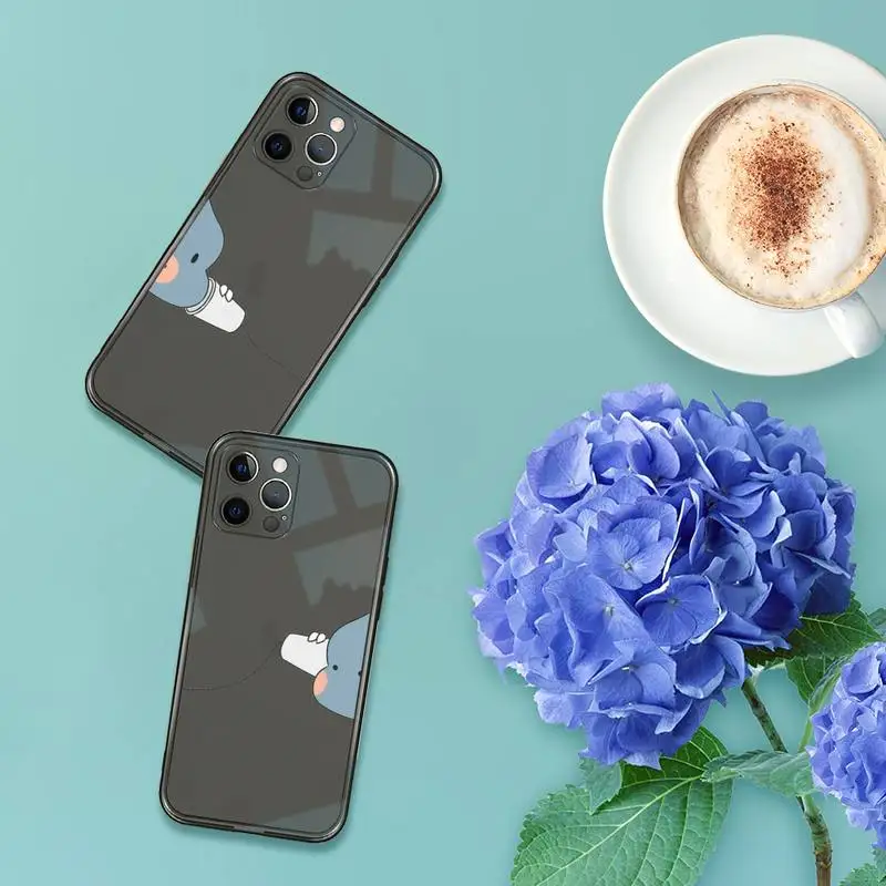 

Cute dinosaur BBF double Phone Case For iPhone 12 11 8 7 se 2020 pro X XS XR MAX Plus Black Transparent Cover