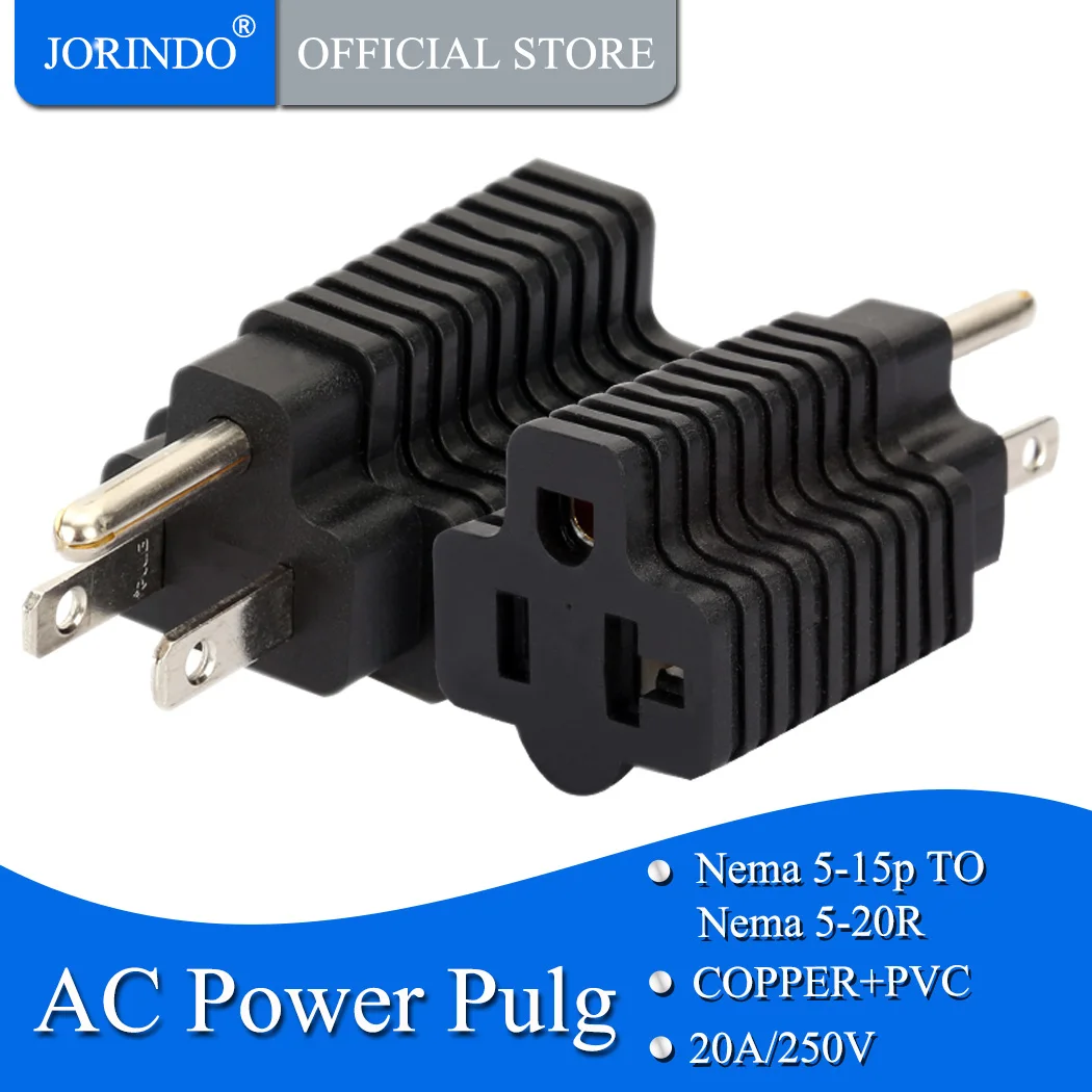 Штепсельная Вилка jorinдо Nema 5 15P на 15R 20R Amp T Blade Female Adapter 15 Plugue Casa para 20 amp Adaptador Feminino