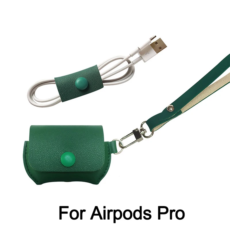 Green airpods 3 Сказочный кожаный чехол для Apple Airpods Pro, противоударный ремешок для наушников, чехол для AirPods 3 2 1, чехол для зарядки, защитный чехол - Цвет: Green airpods 3
