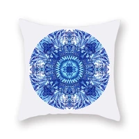 throw pillow cases mandala pattern blue powder double sided polyester printing cushion cover car home sofa decoration