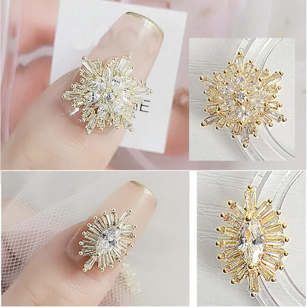Charms Nail Rhinestones Shiny Flower Water Drop Zircon Art Decoration Crystal Jewelry Ornaments Manicure Accessories |