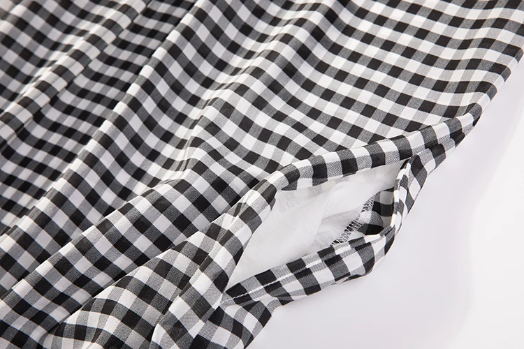 Женское длинное платье из 100% чистого шелка без рукавов с карманами в клетку один