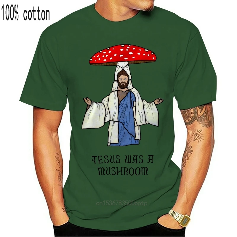 2019 Прохладный Иисус был футболка с изображением гриба Теренс маккена