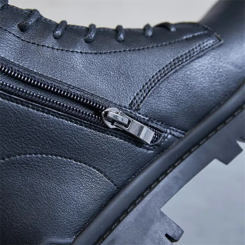 

Womens Boots 2020 Women Winter Genuine Leather Boots Platform Black Women Fashion Brand Ankle Boots Zapatos Para Mujer