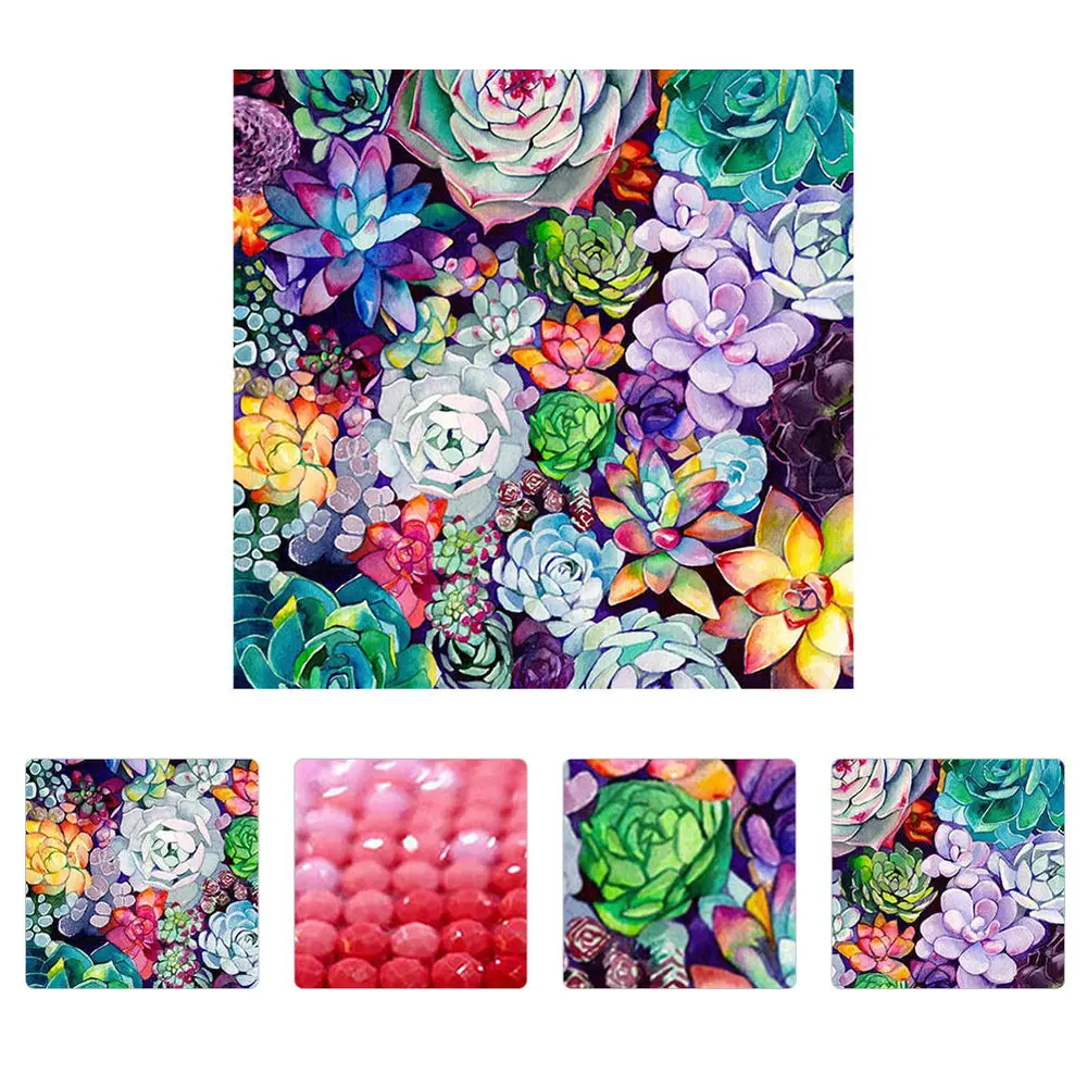 

DIY суккуленты набор алмазов для создания картины полный дрель со стразами Вышивка Набор для вышивания крестиком