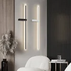 Современная Минималистичная настенная лампа, светильник для спальни, прикроватный светильник в скандинавском стиле, роскошный креативный фон, длинное бра для гостиной, коридора