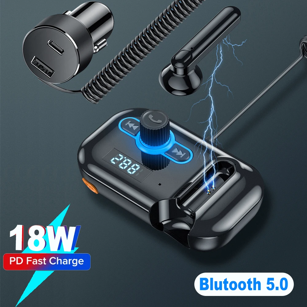 Автомобильное зарядное устройство PD18W Bluetooth-гарнитура - Цена: 1359.52