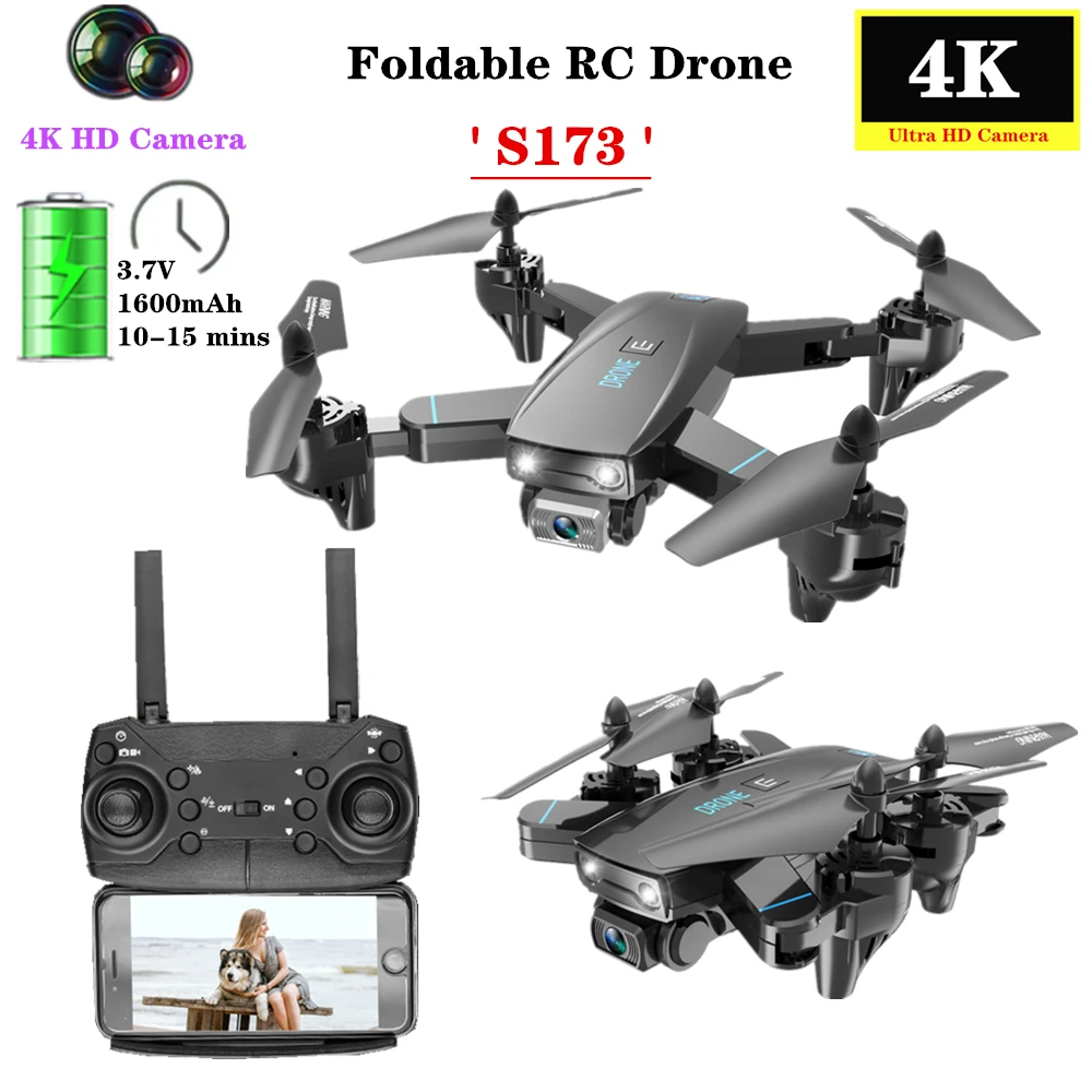 

Радиоуправляемый Дрон 4K HD камера Wi-Fi FPV Pro селфи Квадрокоптер режим удержания высоты БПЛА складной рычаг вертолет Дрон игрушка подарок для д...