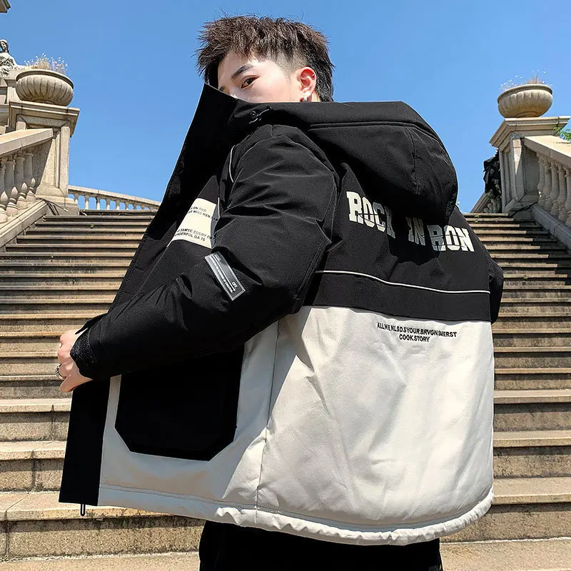 Plus Size Casual Winter Hooded Workwear Cotton-padded Jacket 2021 New Korean Cotton-padded Jacket Boys All-match Casual Jacket