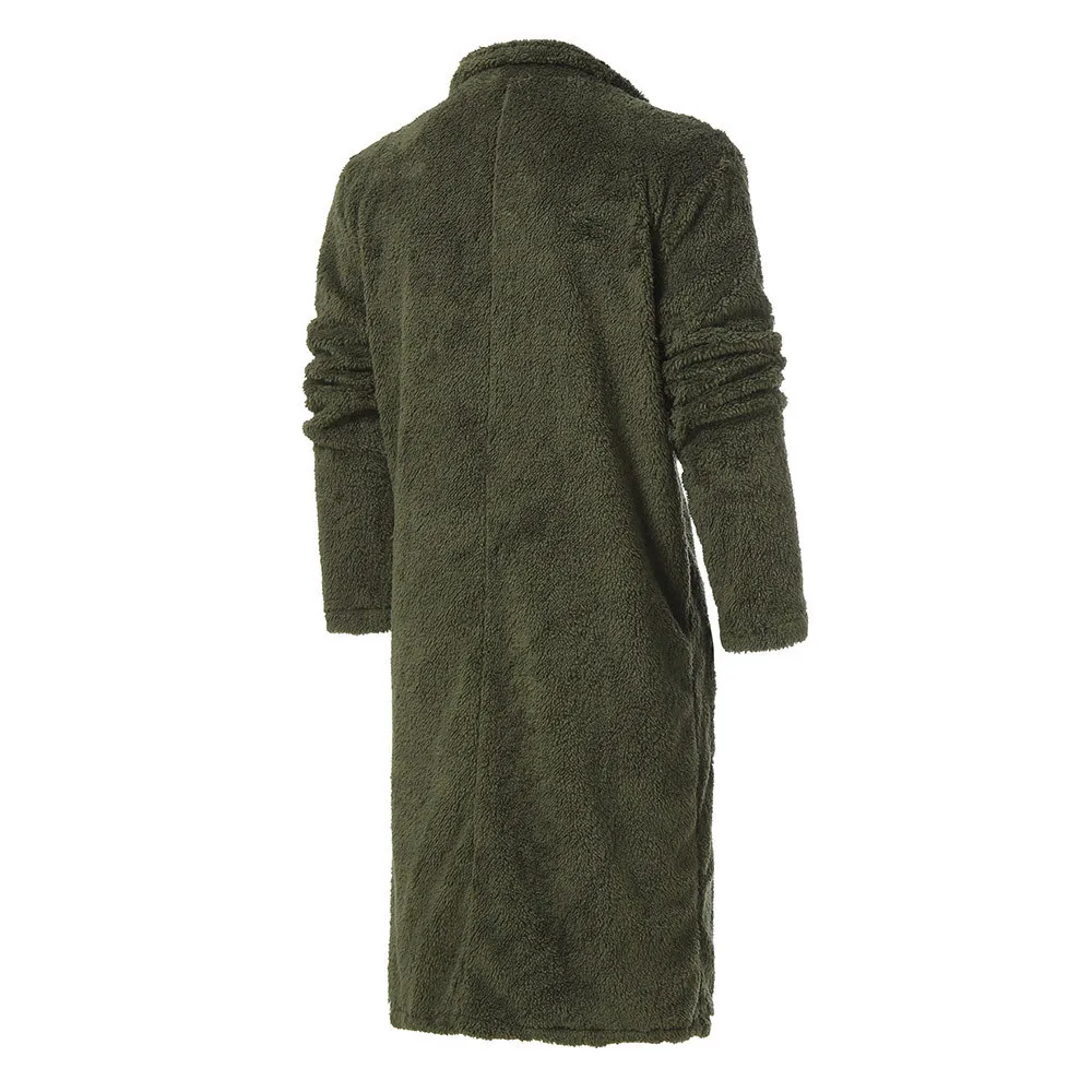 Мужские пальто модный мужской свободный теплый плюшевый кардиган длинный